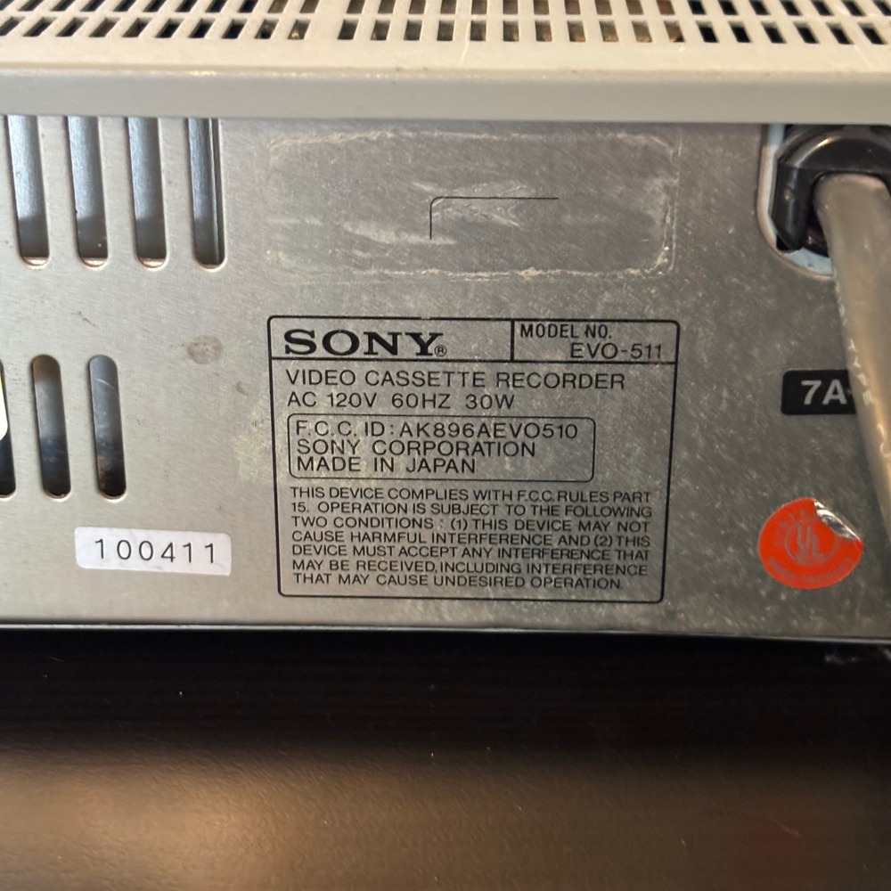 Sony EVO-511 Video 8 Cassette Recorder VCR Player 8mm Made in Japan Tested! - Picture 10 of 10